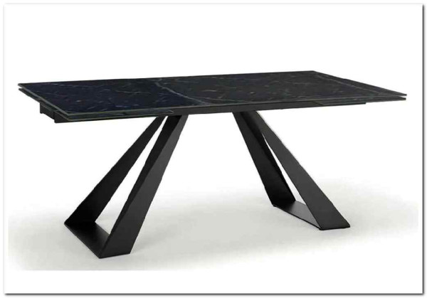 Стол FONDI 180 MARBLES NERO KL-116 Черный мрамор матовый, итальянская керамика/ черный каркас заказать по цене 111 900 руб. в Омске