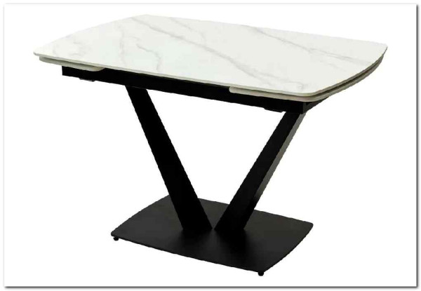 Стол ALATRI 120 MATT WHITE MARBLE SINTERED STONE / BLACK заказать по цене 75 200 руб. в Омске