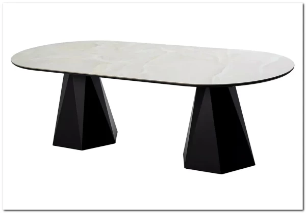 Стол ОРФЕЙ 240 нераскладной цвет ОНИКС (ONYX SABLE PULIDO), керамика / Черный каркас заказать по цене 101 050 руб. в Омске