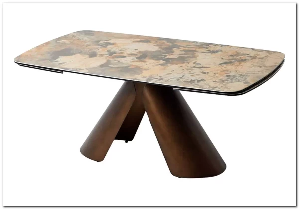 Стол КАЛЬДЕРОН (CALDERON) 180 цвет TL-137 матовый, исп керамика / МЕДНЫЙ БРАШИРОВАННЫЙ, ®DISAUR заказать по цене 140 850 руб. в Омске