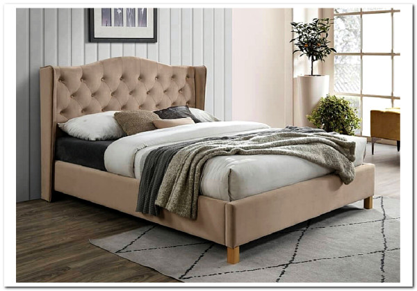 Кровать Signal ASPEN VELVET BLUVEL 28 (бежевый/дуб) 160/200 заказать по цене 62 781 руб. в Омске