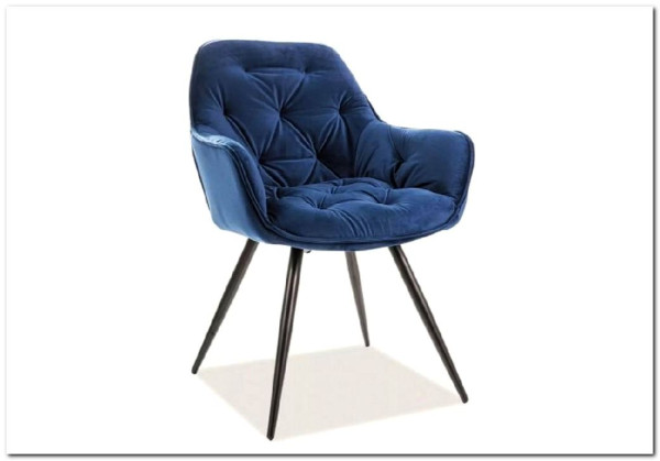 Стул кухонный Signal CHERRY Velvet Bluvel 86 (темно-синий/черный мат) заказать по цене 15 528 руб. в Омске