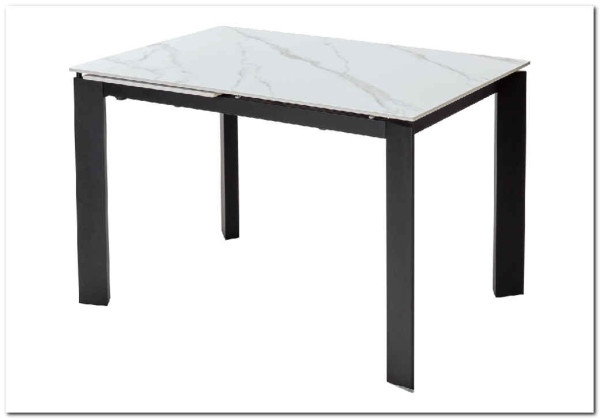 Стол CORNER 120 MATT WHITE MARBLE SOLID CERAMIC / BLACK заказать по цене 53 750 руб. в Омске