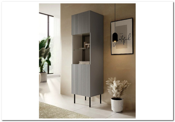 Витрина Halmar ASENSIO W-1 (светло-серый/черный) заказать по цене 42 506 руб. в Омске