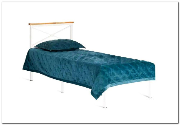 Купить Кровать Iris (mod.9311) дерево гевея/металл, 90*200 см (Single bed), Белый (White) с доставкой по России по цене производителя можно в магазине Другая Мебель в Омске