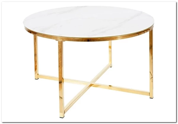 Стол журнальный Signal SALMA эффект белого мрамора/золотой заказать по цене 29 559 руб. в Омске