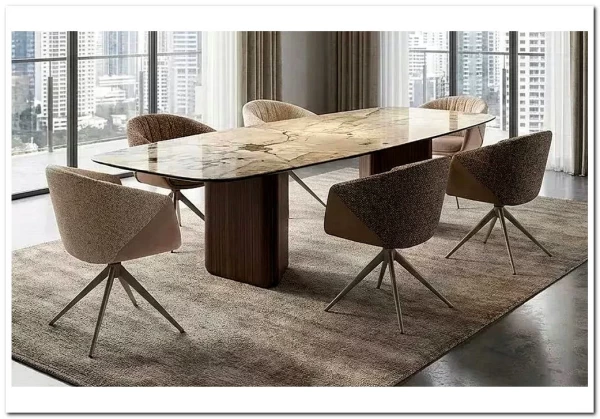 Стол ТЕРРА (TERRA) 240 (360) БЕЖЕВЫЙ МРАМОР TL-331, испанская керамика / Орех, ®DISAUR заказать по цене 203 800 руб. в Омске