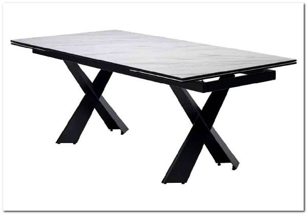 Стол ORISTANO 200 MARBLES KL-99 Белый мрамор матовый, итальянская керамика/ черный каркас, DISAUR заказать по цене 99 040 руб. в Омске