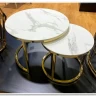 Комплект Signal MUSE II, 2 стола журнальных (эффект белого мрамора/золотой) заказать по цене 43 584 руб. в Омске