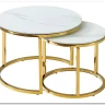 Комплект Signal MUSE II, 2 стола журнальных (эффект белого мрамора/золотой) заказать по цене 43 584 руб. в Омске