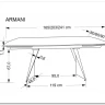 Стол обеденный Halmar ARMANI 165 (черный мрамор/черный) заказать по цене 93 836 руб. в Омске