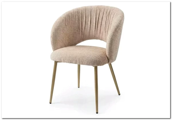 Стул МИДА (MIDA), цвет МОЛОЧНЫЙ SOLO-111, ткань / ШАМПАНЬ каркас, ®DISAUR заказать по цене 13 500 руб. в Омске