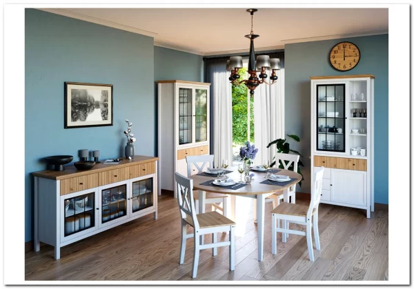 Мебель для гостиной из сосны Сканди белый воск заказать по цене 123 112 руб. в Омске