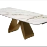 Стол ПАЛАСИО (PALACIO) 180 цвет KL-188 Контрастный мрамор матовый, итал керамика/ ШАМПАНЬ, ®DISAUR заказать по цене 149 150 руб. в Омске