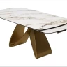 Стол ПАЛАСИО (PALACIO) 180 цвет KL-188 Контрастный мрамор матовый, итал керамика/ ШАМПАНЬ, ®DISAUR заказать по цене 149 150 руб. в Омске