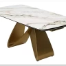 Стол ПАЛАСИО (PALACIO) 180 цвет KL-188 Контрастный мрамор матовый, итал керамика/ ШАМПАНЬ, ®DISAUR заказать по цене 149 150 руб. в Омске