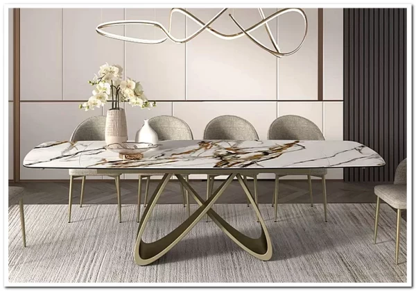 Стол ПАЛАСИО (PALACIO) 180 цвет KL-188 Контрастный мрамор матовый, итал керамика/ ШАМПАНЬ, ®DISAUR заказать по цене 149 150 руб. в Омске