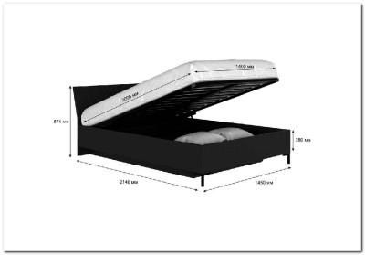 Кровать с подъемным механизмом Сан Джиминьяно LOZ140x200 антрацитовый/готика BRW