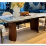 Стол ВЕСТБЕРГ (WESTBERG) 180 КАЛАКАТТА (GLOSS CALACATTA GOLD SOLID CERAMIC) / Орех натур, ®DISAUR заказать по цене 104 600 руб. в Омске