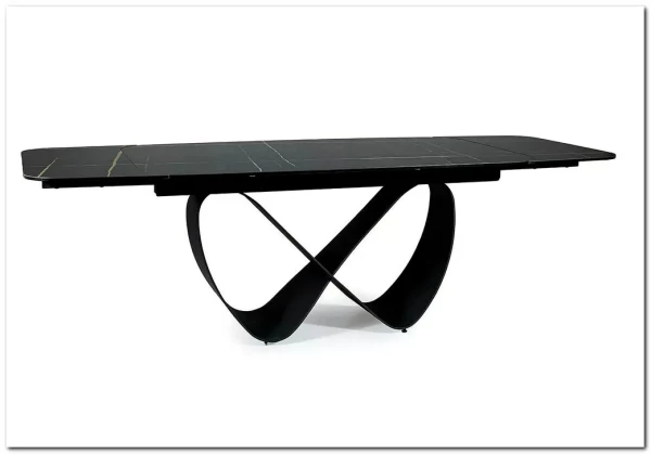 Стол обеденный Signal INFINITY Ceramic 160 раскладной (черный Azario black/черный мат) заказать по цене 209 327 руб. в Омске
