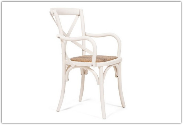 Стул с подлокотниками CROSS (mod.CB2008) Белый (butter white) заказать по цене 15 300 руб. в Омске