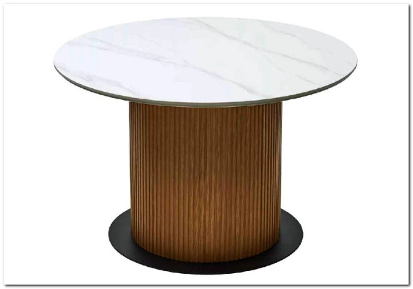 Стол MESA D120 цвет БЕЛЫЙ МРАМОР M326 / Каркас OAK, DISAUR заказать по цене 68 300 руб. в Омске