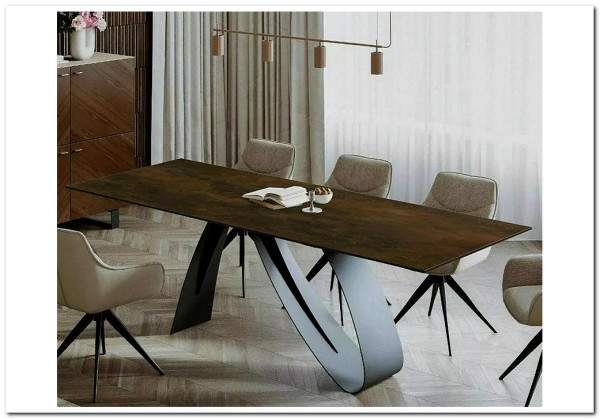 Стол обеденный Signal DIUNA Ceramic 160 раскланой (Ossido Bruno коричневый/черный мат) заказать по цене 166 934 руб. в Омске